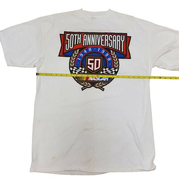 Vintage NASCAR 50th Anniversary 1998 T Shirt Mens XL Checkered Flag Sports - Picture 7 of 10